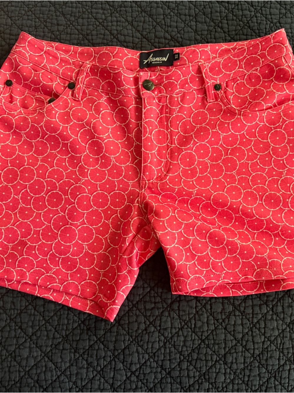 ASSASSIN | grapefruit print super stretch shorts
